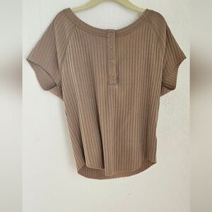 American Eagle Ribbed Baby Tee Womens Size S